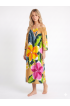 Hand Painted Rayon Off Shoulder Dress Hand Painted Rayon Off Shoulder Dress